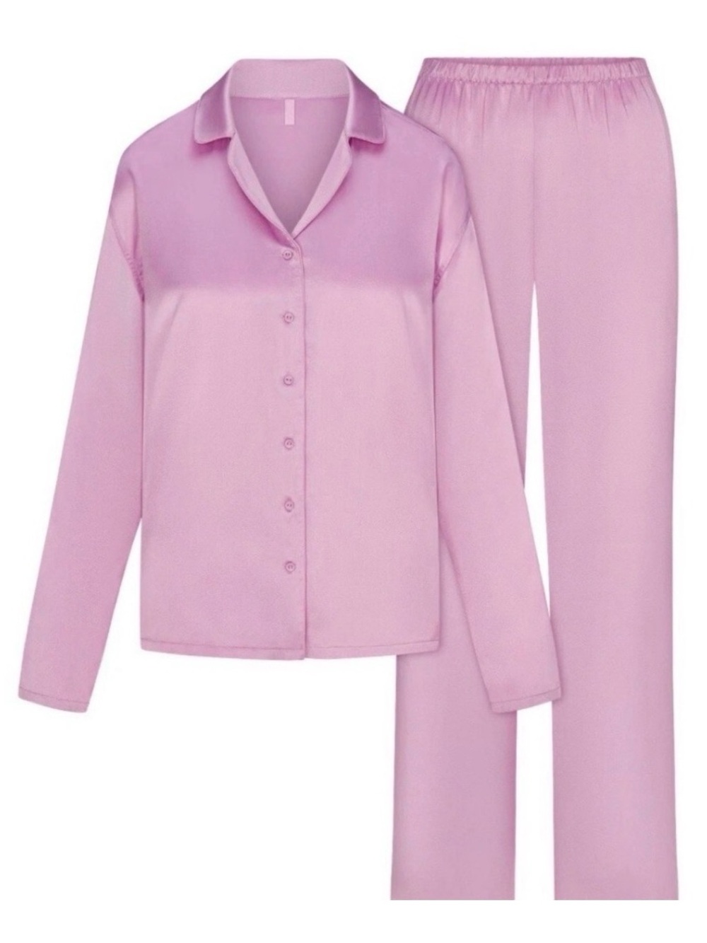 SKIMS Woven Shine Pajama Set in Pink